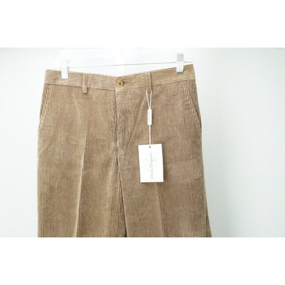 Salvatore Ferragamo Brown Corduroy Cotton Mens Pants Trousers Sz 46 EU NEW
